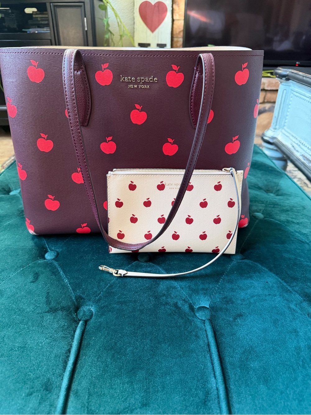 Kate Spade All Day Apple Toss Tote and Pouch Set